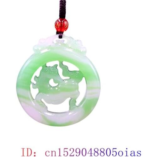 Jade Horse Pendant Fashion Natural Charm Necklace Double sided Jewelry Green White Carved Chinese Gemstone Jadeite Amulet Gifts