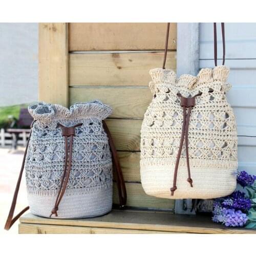 2017 Summer New Arrival Straw Backpack Women Tassel Hollow Out Beach Straw Backpack