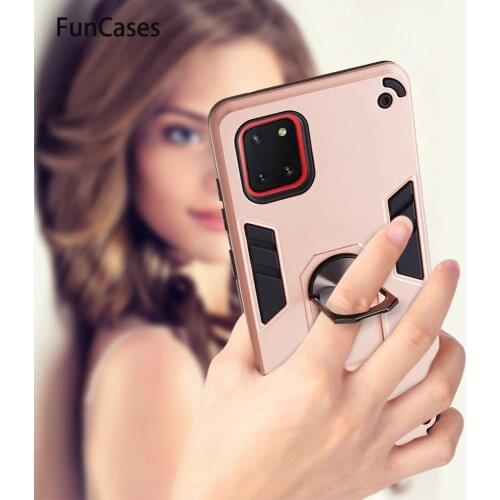 Magnetic Shockproof Grid Cases For accesorios Samsung M60S Casa PC + TPU Shell Casa Samsung case Note 10 Lite A81 Car Ring Armor