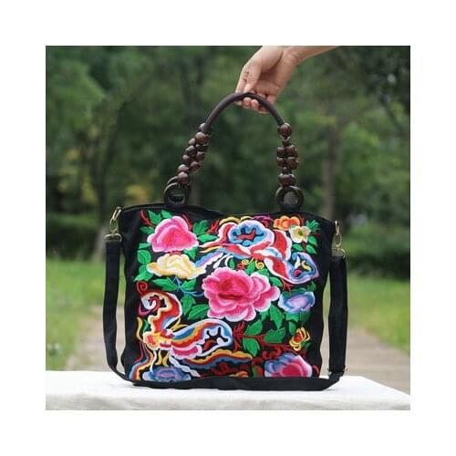 Fashion National embroidery women shopping handbags!Nice floral embroidered lady Canvas shoulder&crossbody bag Hot multi-use bag