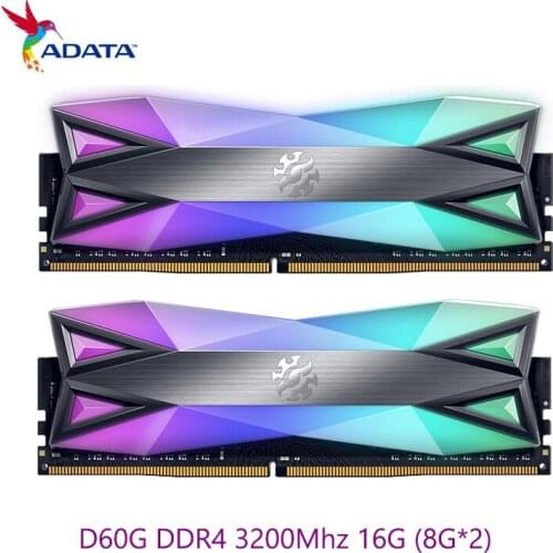 ADATA XPG D60G RGB Memory RAM Dual-channel Memoria Module for Computer Desktop DDR4 3200 16G (8G*2