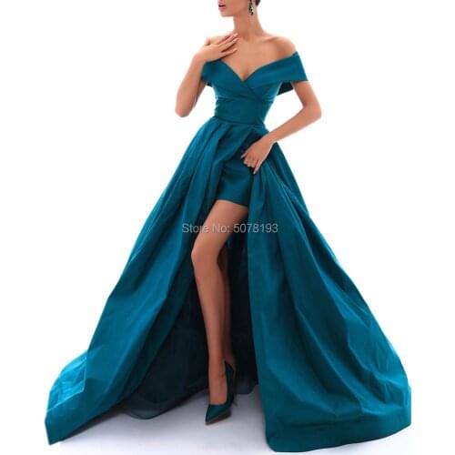 N222 sex blue V-neck off-the-shoulder natural mini/A-line floor-length taffeta evening dresses/party gowns free shipping