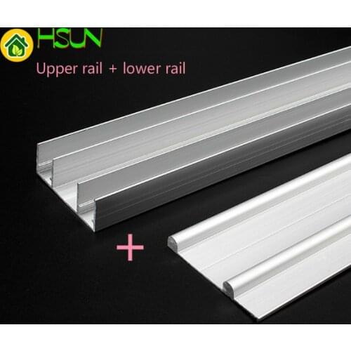 50/60/70cm No grooves aluminum alloy Wardrobe Moving door track Push pull Sliding gate double chute Guide Cabinet Wheel track