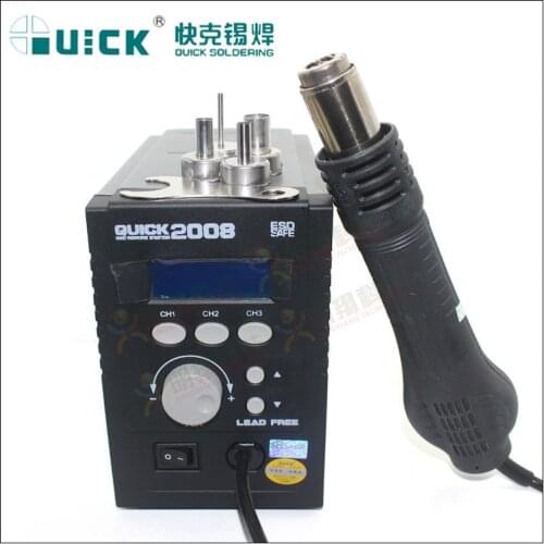 NEW QUICK 2008 ESD Rework Station For Phone BGA Desoldering Repairing Hot air gun welding bench lead free adjustable display
