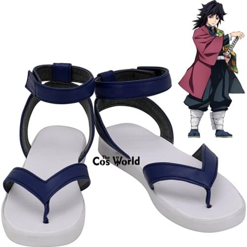 Demon Slayer: Kimetsu no Yaiba Tomioka Giyuu Anime Customize Cosplay Shoes Boots