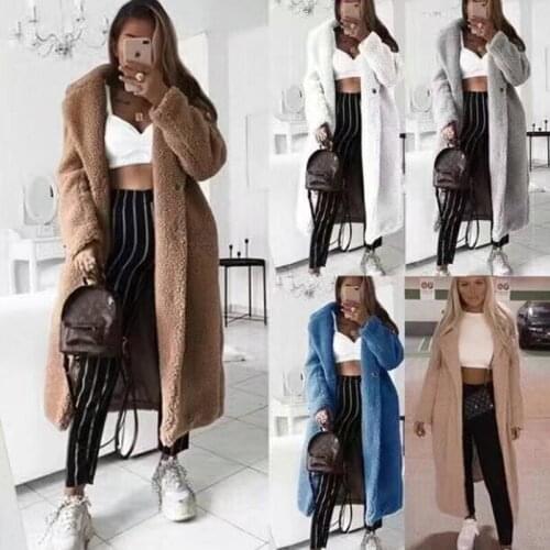 Lamb Woolen Coat Faux Fur Coat Women Autumn Winter Casual Plus Size Long Jacket Female Thick Warm Oversize Outwear