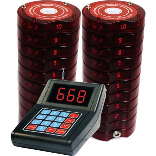 1 keypad call +20 Coaster Pager wireless paging call Restaurant&Hotel Supplies wireless calling system vibration buzzer