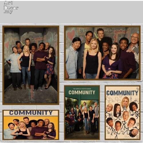 TV Show Community Retro Kraft Paper Movie Poster For Home Art Decoration Posters