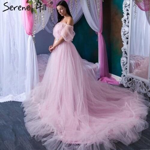 Romantic Pink Long Train Pregnant Photography Wedding Gown 2020 Ruffles Wedding Dresses Plus Size Photo Dress HA2005