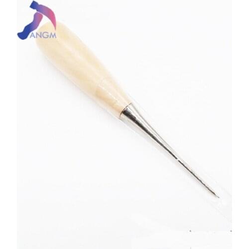 Handmade Leather Tools Awl With Round Hole Solid Wood Handle Drillable Wood Handle AwlTool For Sewing Leather Crafts