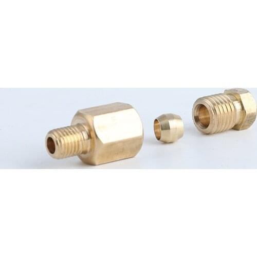Slider oil pipe joint M6*1 card sleeve oil circuit copper pipe fittings inner card straight through elbow nylon pipe nozzle