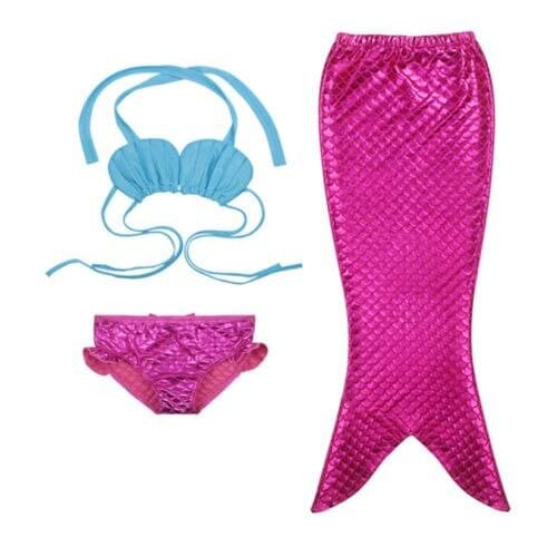 USA Kids Girls Swimmable Mermaid Tail Sea-maid Bikini Swimwear Swimming Costume