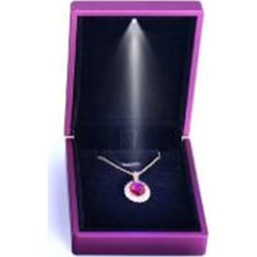 LED Light Pendant Necklace Gift Box Earring Case Jewelry Display Engagement Wedding Supply Valentines Day Festival Present Box