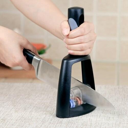 RISAMSHA 3 stage White Fused Alumina Knife Grinder Black Handle Sharpener professional knife sharpener free shipping