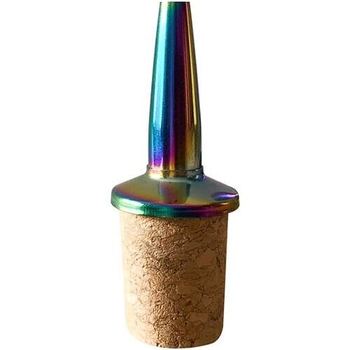 Wowshine Free Shipping Rainbow Color Wine Poure Oil Pourer Stainless Steel and Cork 100pcs/lot Fit for normal bottle size