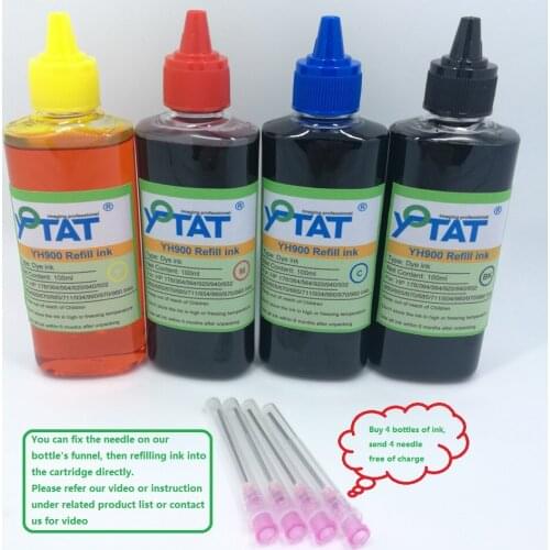 YOTAT 4*100ml High Quality Dye ink refill kit for HP178 HP364 HP564 HP920 HP655 HP670 HP685 HP934 ink cartridge or CISS