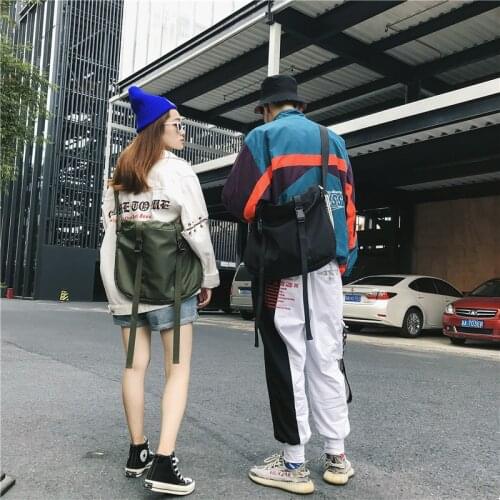Chest Bag for Women Waterproof Nylon Shoulder Bag Hip Hop Streetwear Functional Student crossbody bag Harajuku Style Fashion
