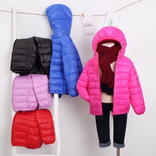 Winter Clothing New Childrens Down Jacket Boys And Girls Light And Thin Pure Color Down Coat
