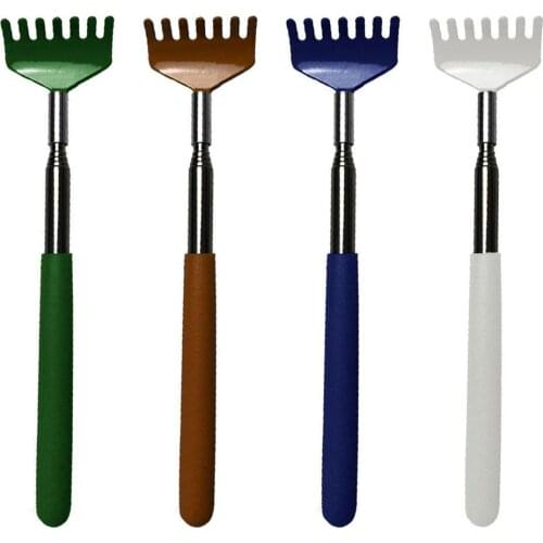 1pcs 20-68cm Adjustable Steel Back Scratcher Telescopic Anti Itch Claw Massager Back Massage For Elders Tickle Stick