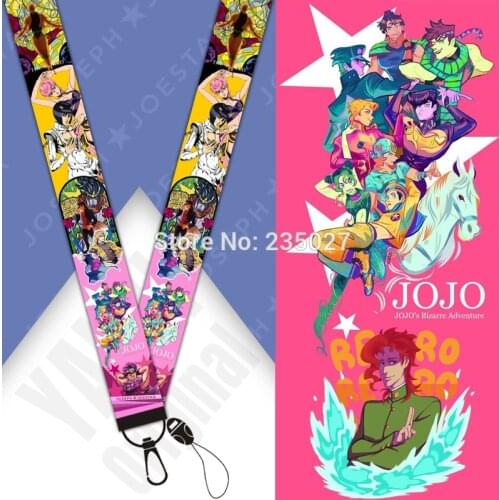 10 pcs/set Anime JoJos Bizarre Adventure phone lanyard straps Joseph Brando keychain key rope keyring strap toy gift