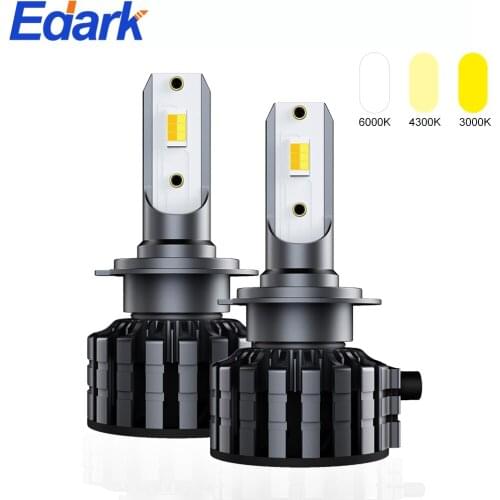 2Pcs 9005 9006 9012 H4 H3 H11 LED Headlight Bulb,3 Colors Changing Lights for High Beam,Low Beam,Fog Lights,60W 8000 Lumens IP68