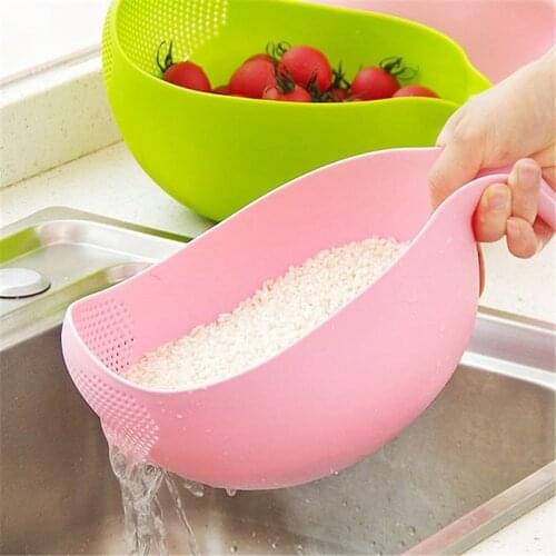 2-In-1 Washing Filter Strainer Kitchen Tool Rice Washer Plastic Sieve Fruit Bowl Plastic Clean Machine Vegetables Basin Basket