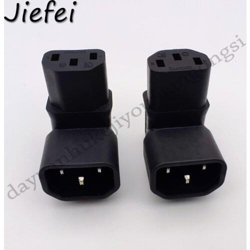 500pcs IEC Adapter Up Angled IEC 320 C14 To C13 For LCD/LEC TV Wall Mount connector New