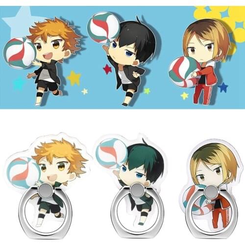 Anime Haikyuu 360 Degree Rotating Kawaii Fun Phone Stand Acrylic Mobile Phone Finger Ring Holder