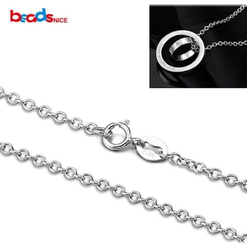 Beadsnice High Quality Pure 925 Sterling Silver Rolo Chain Necklace Solid Silver Necklace Chain for Elegant design ID28814