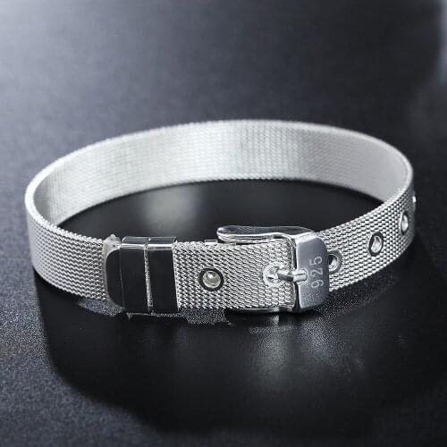 High Quality Authentic Silver Color Chain Fine Bracelet Fit European Charm Bracelet for Women DIY Jewelry Making C