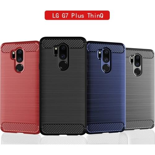 Carbon Fiber Texture Design Cover Anti-Scratch Shock Absorption Case for LG G7 Plus ThinQ Protective Cover Case