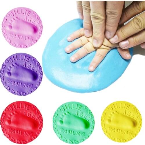 Baby Footprint Clay Makers Infant Air Drying Soft Clay 3D Fingerprint Imprint Paw Kits Parent-child Inkpad DIY Toy Kid Souvenirs