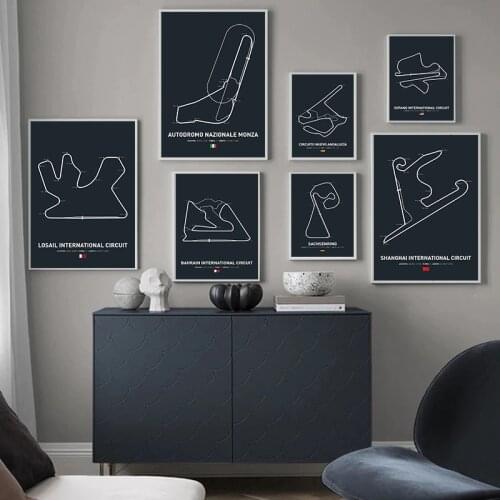 Hot Track Edition Rs Abstract F1 Race Car Circuit Poster Prints Wall Art Canvas Painting Picture Living Home Room Decor Cuadros