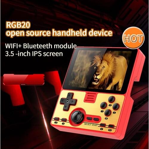 RGB20 3.5 " IPS Full-Fit Screen Built-in Wifi Module Multiplayer Online Game RK3326 Open Source Handheld Game Console 64GB