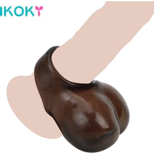 IKOKY Scrotum Ring Cock Ring Bondage Chastity Cage Lock Sex Toys For Men Penis Ring Delay Ejaculation Reusable