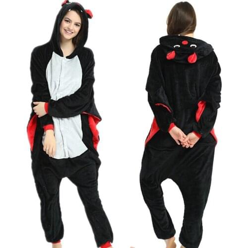Dropship Adult High Quality Black Bat Kigurumi Onesies Sleepwear Animal Anime Cartoon Pajamas Cosplay Costumes