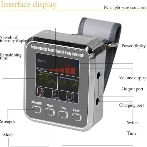650nm Laser Therapy Headache Dizziness Flustered Chest Tightness Watch Laser Therapy Machine LLLT Watch Laser Therapy Machine