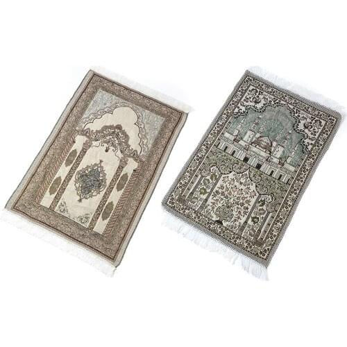 Soft Comfortable Cotton Islamic Prayer Rug Musallah Sejadah Carpet Janamaz LUX Floor Mats Prayer Blanket 110CM*65CM
