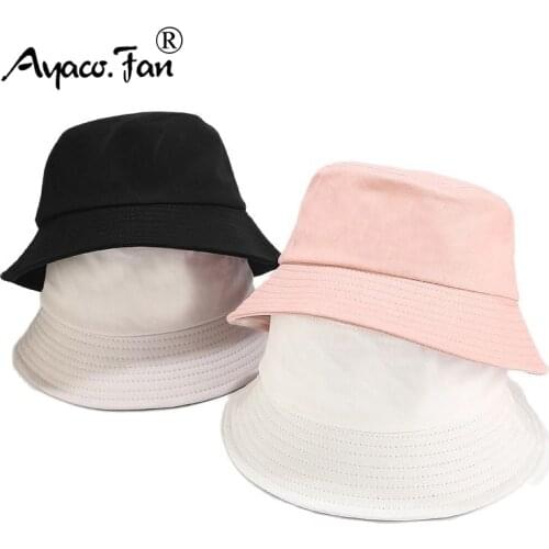 Solid Women Bucket Hat Candy Colors Macaron Cotton Sun Hat Outdoor Sports Travel Beach Caps Fishermen Hats Hip Hop Female Cap