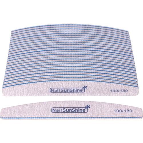 Professional Nail File 100/180 50Pcs/lot Curved Sandpaper UV Gel Polishing Buffer Grey Manicure Pedicure Pilniczek Do Paznokci