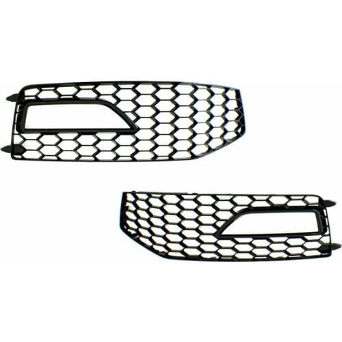B8.5 RS4 Fog Light Grilles for 2013-2016 - A4 S-Line Front Bumper Gloss Black
