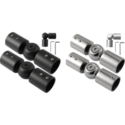 Hinged Elbow Connector Curtain Rod Corner Connector Elbow Connector for Bay Window Curtain Rods, (Set of 2)