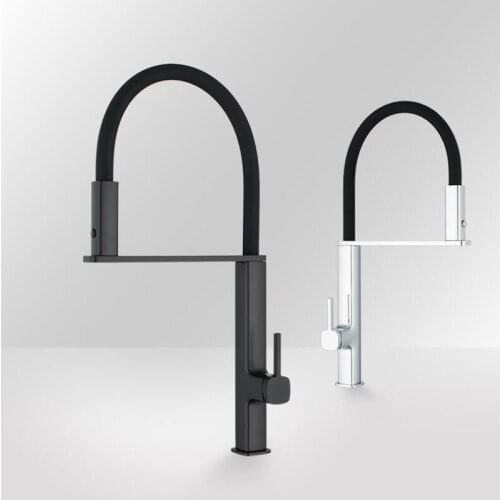Newly Tuqiu Kitchen Faucet Black Chrome Sink Mixer Tap 360 degree rotation kitchen mixer taps Kitchen Tap Pull Down