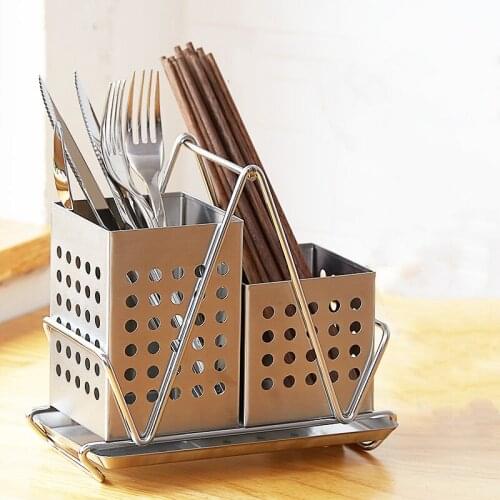 All 304 Stainless Steel Kitchen Stand Storage Rack for Cutlery Knives Spoons Forks Holder Tools Gadgets Organizer Container
