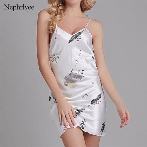 Ladies Sexy Silk Satin Night Dress Sleeveless Nighties V-neck Nightgown Summer Nightdress Bathrobe Night Gown Sleepwear S00295