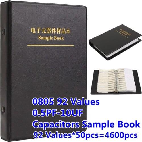 0805 SMD Capacitor Sample Book 92values X50pcs=4600pcs 0.5PF-10UF Capacitor Kit Pack 1pF 10pF 100pF 10nF 100nF 1uF 10uF