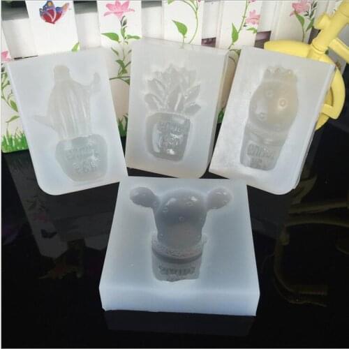 1pcs Cactus Liquid silicone mold DIY resin jewelry pendant necklace pendant lanugo mold resin molds for jewelry