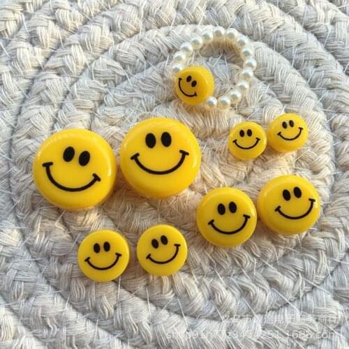 10pcs 10mm Yellow Smiley Face Spacer Beads Acrylic Accessories Diy Handmade Earrings Necklace Bracelet DIY Charms