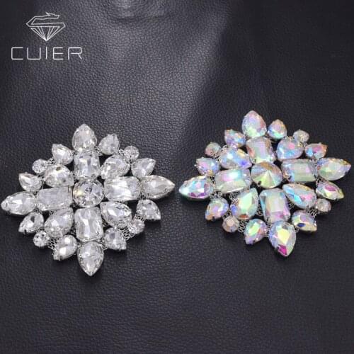 10pcs/lot Square clothings patches all glass strass rhinestones garment appliques for wedding dress decorations sew on DIY