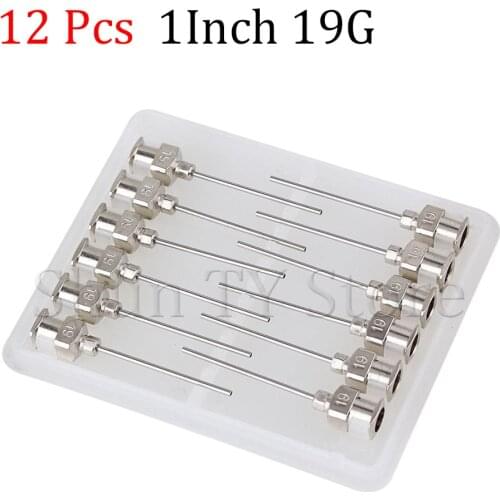 12 Pcs 1.5 Inch Silver Stainless Steel 19Ga Connector Glue Head Dispensing Needle, Suitable For Dispensing Electronic Components